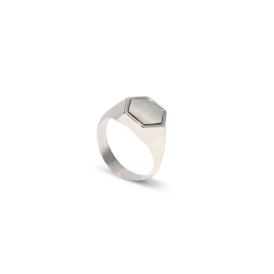 Exagon Mother of Pearl ring