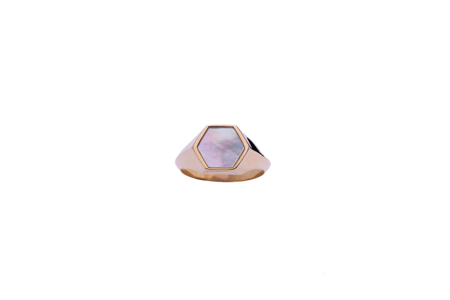Exagon Mother of Pearl ring