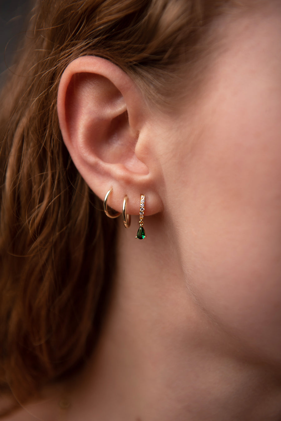Green Zirconia Pendant Earring