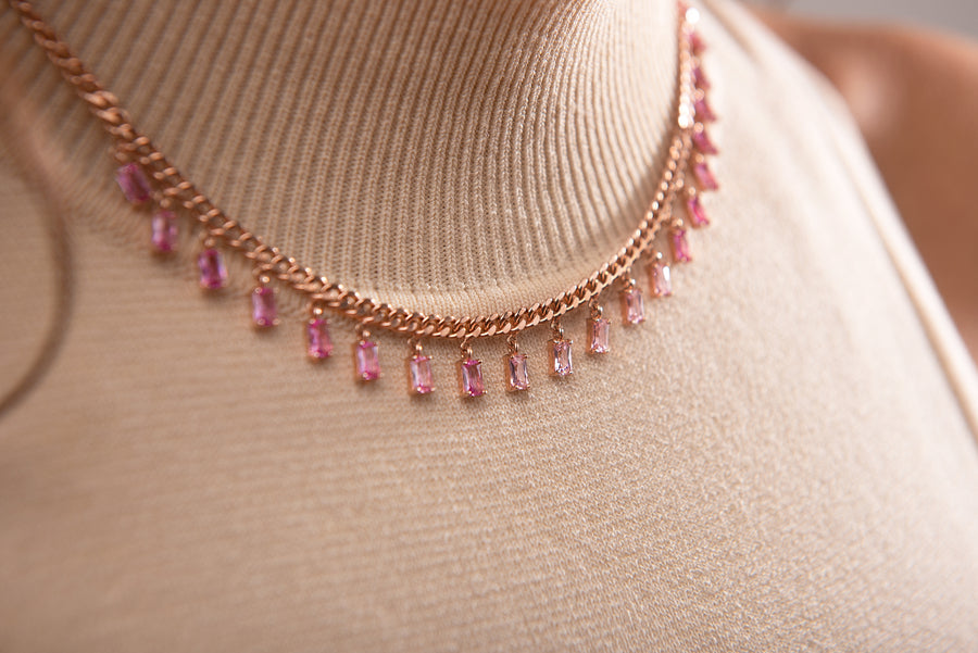 Pink Zirconia Necklace